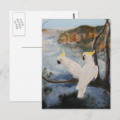 ZwavelCrested Cockatoos in de blauwe bergen' Briefkaart (Voorkant / Achterkant)