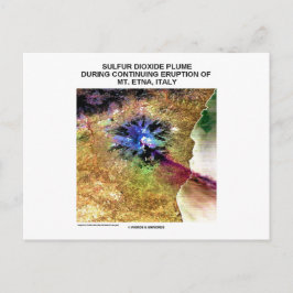 Zwaveldioxide Plume Eruption Mt. Etna Italië Briefkaart