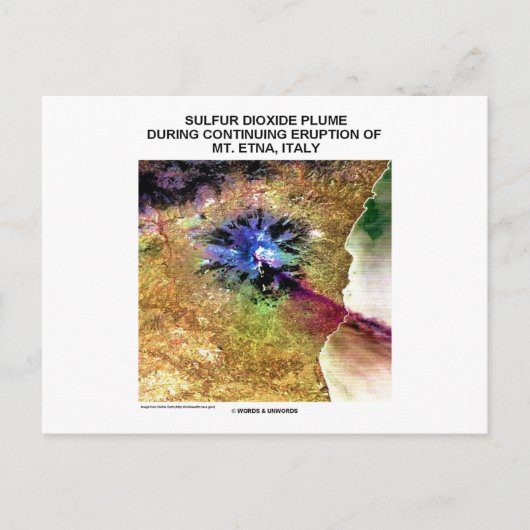 Zwaveldioxide Plume Eruption Mt. Etna Italië Briefkaart (Voorkant)