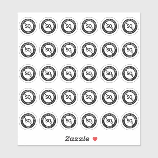 Zwaveldioxide Vrije Mini Voedselallergie Voedselve Sticker (Vel)