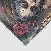 Zwavelig Kleurrijk Rood Lips Vrouw Decoupage Papie Tissuepapier (Detail)