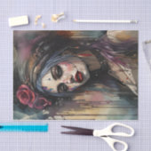 Zwavelig Kleurrijk Rood Lips Vrouw Decoupage Papie Tissuepapier (Craft)