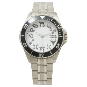 ZWAVELMETAAL ZODIAC SIGN WRIST WATCH HORLOGE