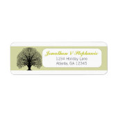 Zwavelzwart Boom Groene Grenzen Typografische Etik Etiket (Voorkant)