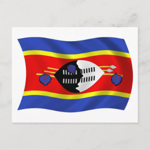 Zwaziland Vlag Ansichtkaart Briefkaart