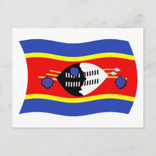 Zwaziland Vlag Ansichtkaart Briefkaart