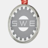 ZWE (Society of Women Engineers) Grey Ornament (Links)