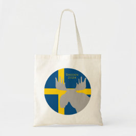 Zweden 2024 met Moose en Flag Canvas tas