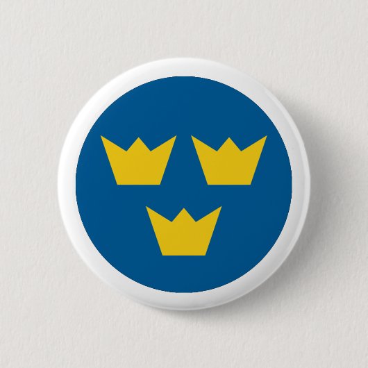 Zweden afgerdel ronde button 5,7 cm (Voorkant)