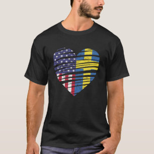 Zweden American Grown Heart USA Patriot Heritage T-shirt