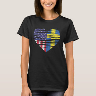 Zweden American Grown Heart USA Patriot Heritage T-shirt
