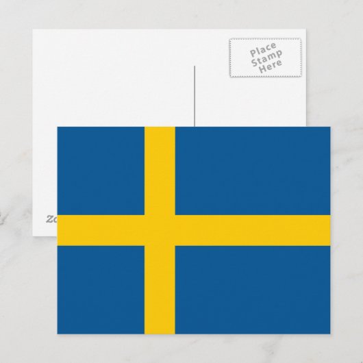Zweden Briefkaart vlag (Voorkant / Achterkant)