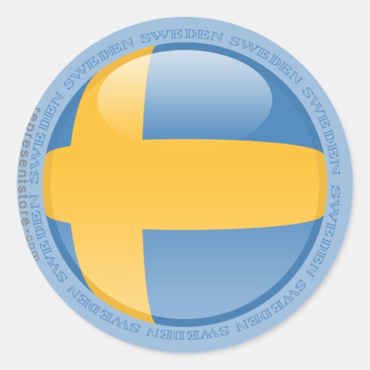 Zweden Bubble Flag Ronde Sticker (Voorkant)