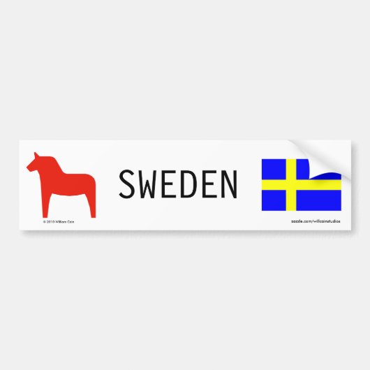 Zweden Bumpersticker (Voorkant)