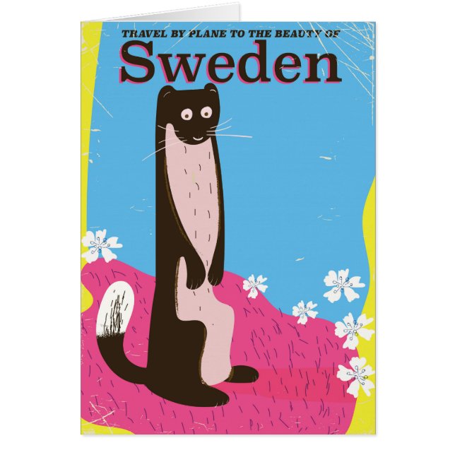 Zweden Cartoon vintage reisposter (Voorkant)