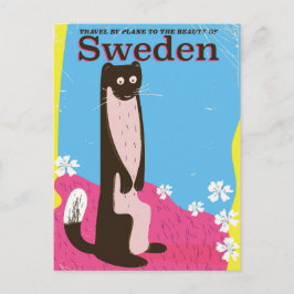 Zweden Cartoon vintage reisposter Briefkaart