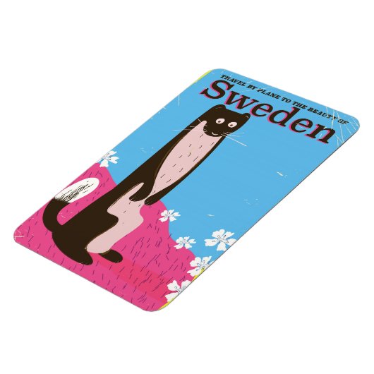 Zweden Cartoon vintage reisposter Magneet (Linkerzijde)