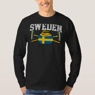 Zweden Curling Broom Winter Ice Sports Swedish Fla T-shirt