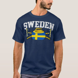 Zweden Curling Broom Winter ice Sports Swedish Fla T-shirt