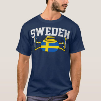 Zweden Curling Broom Winter ice Sports Swedish Fla T-shirt