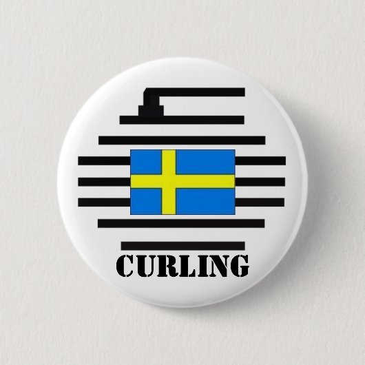 Zweden Curling Ronde Button 5,7 Cm (Voorkant)