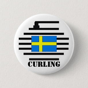 Zweden Curling Ronde Button 5,7 Cm