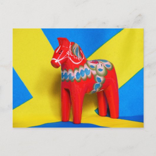 Zweden Dala Horse Briefkaart (Voorkant)