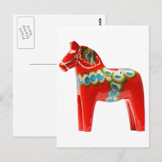 Zweden Dala Horse Briefkaart (Voorkant / Achterkant)
