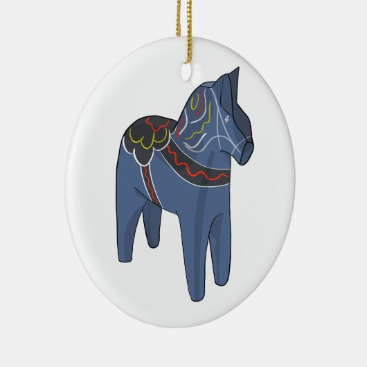 Zweden Dala Horse Dalecarlian Zweeds Keramisch Ornament (Rechts)