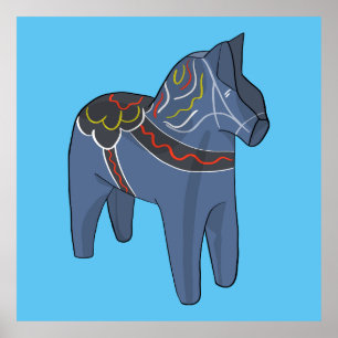 Zweden Dala Horse Dalecarlian Zweeds Poster