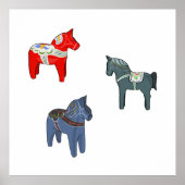 Zweden Dala Horse Dalecarlian Zweeds Poster (Voorkant)