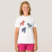 Zweden Dala Horse Dalecarlian Zweeds T-shirt (Voorkant volledig)