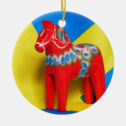Zweden Dala Horse Keramisch Ornament (Voorkant)