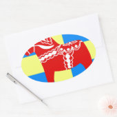 Zweden Dala Horse Ovale Sticker (Envelop)