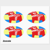 Zweden Dala Horse Ovale Sticker (Vel)