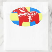 Zweden Dala Horse Ovale Sticker (Tas)
