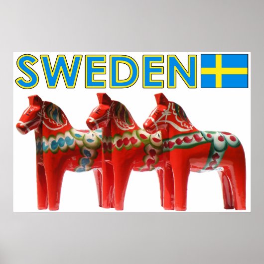 Zweden Dala Horse Poster (Voorkant)