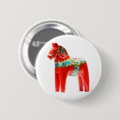 Zweden Dala Horse Ronde Button 5,7 Cm (Voorkant /achterkant)