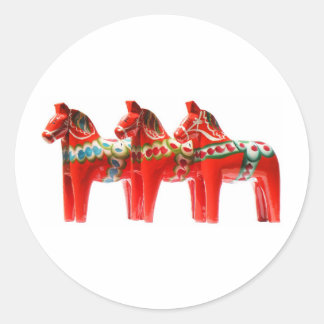 Zweden Dala Horse Ronde Sticker
