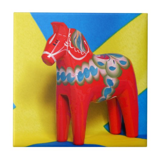 Zweden Dala Horse Tegeltje (Voorkant)
