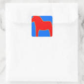 Zweden Dala Horse Vierkante Sticker (Tas)