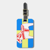 Zweden Dala Horse White Bagagelabel (Voorkant verticaal)