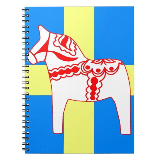 Zweden Dala Horse White Notitieboek (Voorkant)