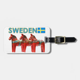 Zweden Dala Horses Bagagelabel
