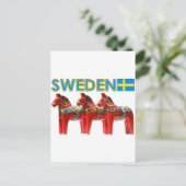 Zweden Dala Horses Briefkaart (Staand voorkant)