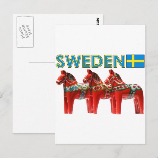 Zweden Dala Horses Briefkaart (Voorkant / Achterkant)