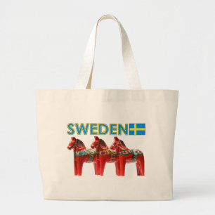 Zweden Dala Horses Grote Tote Bag