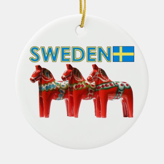 Zweden Dala Horses Keramisch Ornament (Voorkant)