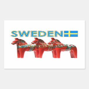 Zweden Dala Horses Rechthoekige Sticker