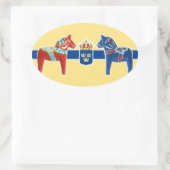 Zweden Dala Wapen Ovale Sticker (Tas)